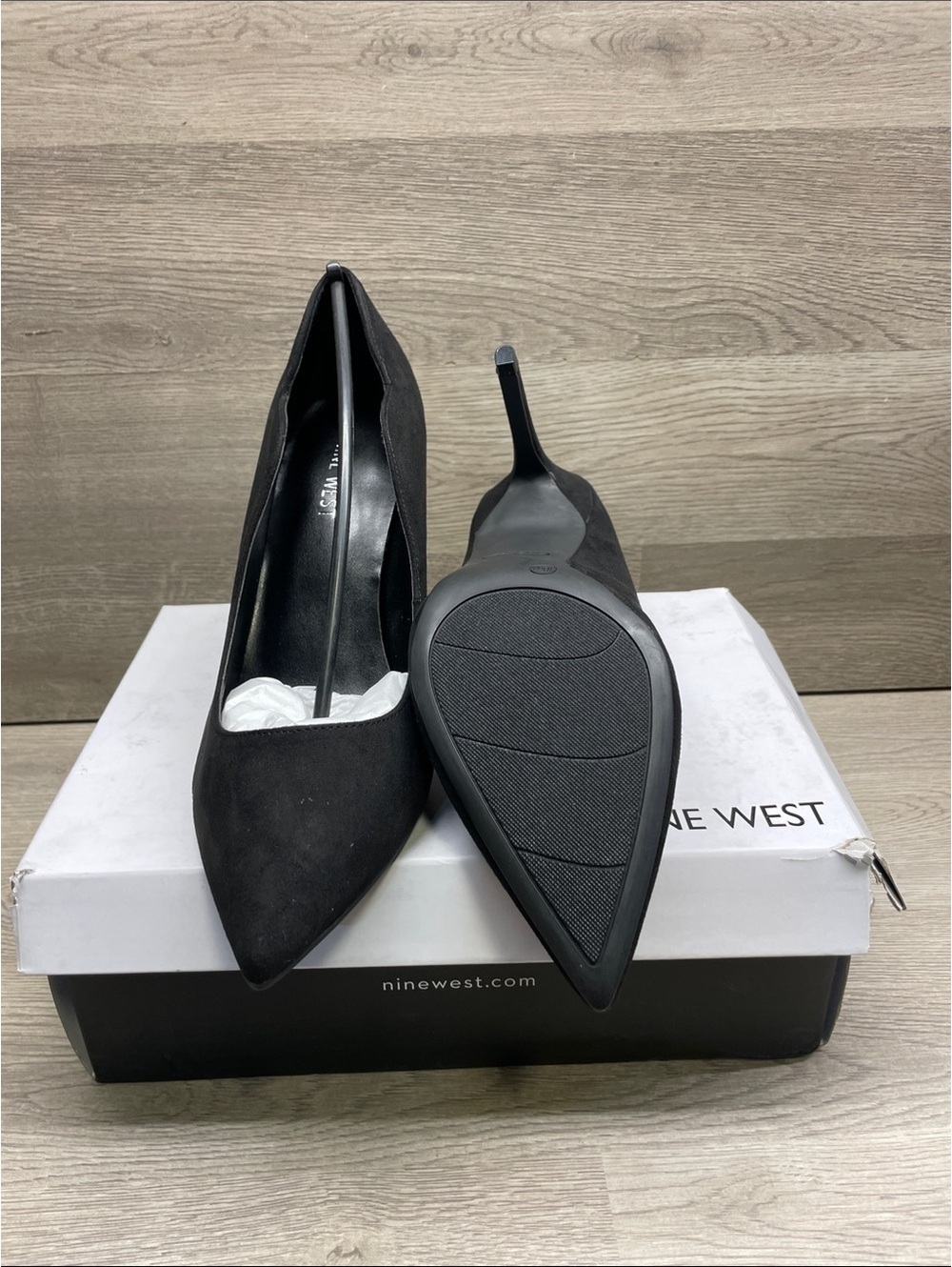Nine West Black Suede Pointed-Toe Stiletto Pumps #181